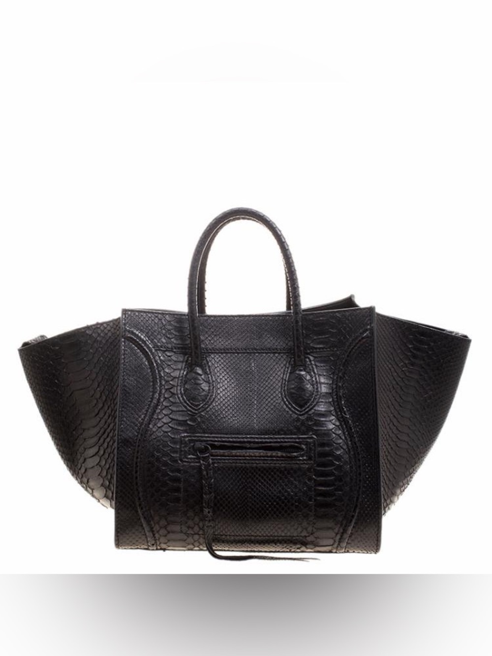 Phoebe Philo Old Celine Python Phantom Luggage Bag - So Black Exotic Snakeskin